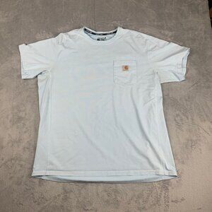Carhartt Force Relaxed Fit Pocket T-Shirt Light Blue XL Men’s Workwear Blemish
